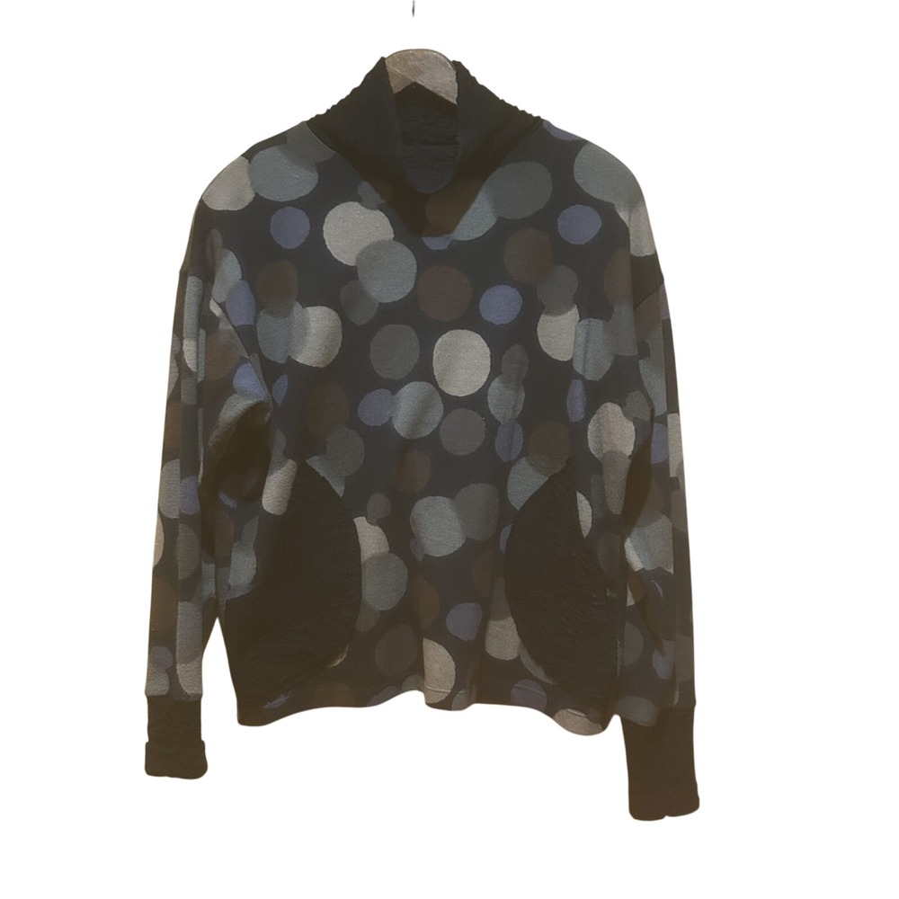 Marianne Monteleone Mockneck‎ Sweater Jim Thorpe Size S Polka Dot Abstract Artsy